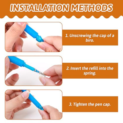 0.5 mm Erasable Gel Ink Pen Refills Compatible with Frixion Friction, 8 Colors Smooth Writing Multicolor Retractable Fine Point Pen Refill for School Office Home Art Drawing Writing and Planner (16)