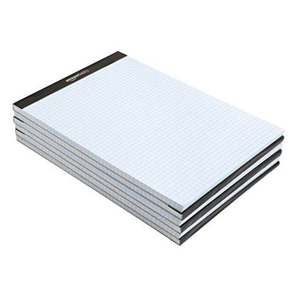 Amazon Basics Quad-Ruled Graph Paper Pad, 4x4 Grid, Perforated Sheets, Letter Size 8.5" x 11", White, 100 Sheets per Pad, (Pack of 36) - size: 36 Pack