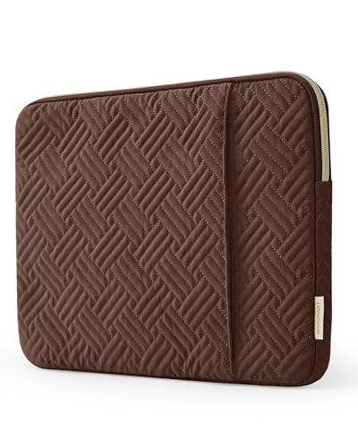 BAGSMART Laptop Sleeve Bag Compatible with MacBook Air/Pro, 13-13.3 inch Notebook, Compatible with MacBook Pro 14 Inch, MacBook Air M2 Sleeve 13 Inch, Repellent Protective Case with Pocket - color: Coffee Brown, size: 13-13.3 Inch