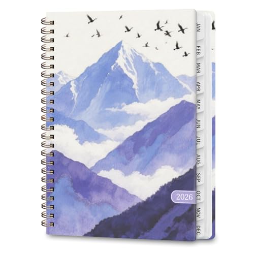 2026 Planner, Weekly and Monthly Calendar Planner Agenda, Jan 2026 - Dec 2026, Planning Academic Book, Office Desk Accessories and School Supplies - A5 (6.3'' x 8.5'') - color: C-Mountain Flight