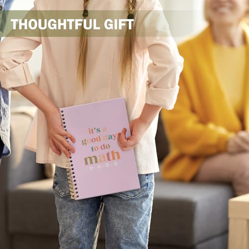 Boho Math Teacher Gift Spiral Notebook Journal, It's a Good Day to Do Math Pink Journal for Notes Planning, Preppy Gift for Teachers Coworkers Students, 5.5 x 8.3 Inch - color: Math teacher
