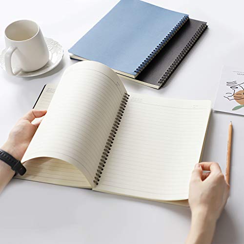 EUSOAR Spiral Notebook, 6 Packs B5 7.3"x10.2" Notebooks College Ruled, 120Pages/ 60Sheets Hardcover Lined Spiral Journal Notebook for Student Office School Traveling Diary-Black,Royal Blue,Coffee - color: Black/Royal Blue/Coffee, size: 6Packs