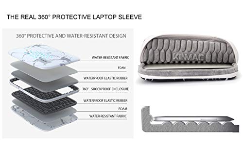 Kinmac 360° Heavy Duty Protective Laptop Sleeve Case Bag Cover with Handle for MacBook Air 13 inch,iPad Pro 13 inch and 13.3 inch HP,Dell,Lenovo,Asus,Acer Laptop (Camellia) - color: Camellia, size: 12 inch-13.3 inch