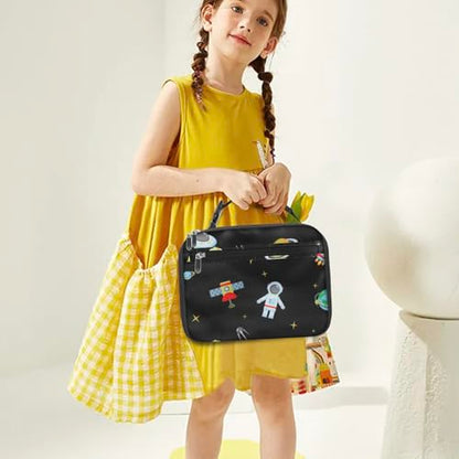 Kids Lunch Box for Boys Girls Lunch Bag Insulated Durable Lunchbox Children Lunch Tote Bag for School Astronaut - color: Astronaut