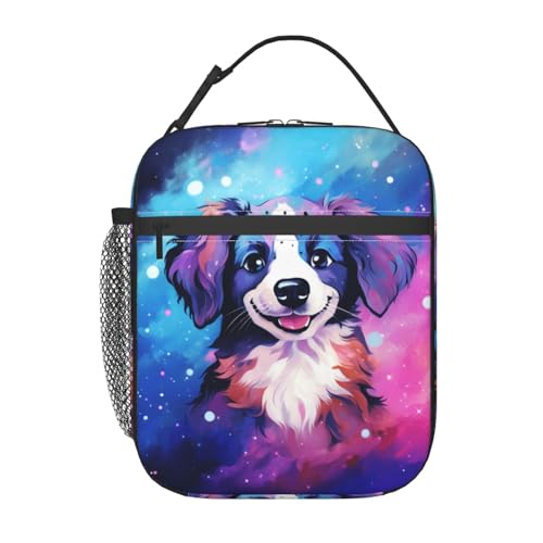 Galaxy Dog Printed Lunch Box for Kids Boys Girls, Cute Dog Animals Insulated Lunch Bag for Women Men, Leakproof Durable Lunch Cooler for School Work Picnic - color: Galaxy Dog