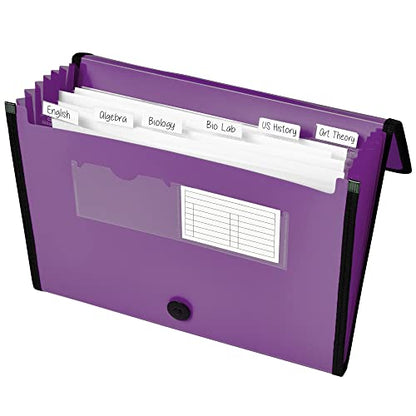 Avery Expanding File Folder Organizer, 7-Pocket Accordion File Organizer, Plum, Holds 425 Letter/A4-Size Sheets (73552) - size: 0