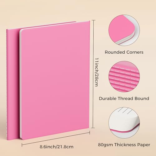 Large Colorful Notebook Journals Bulk, College Ruled, Lined Paper, 8.5x11 inch, 60 Pages, Journal Set for Travelers, Students and Office, Composition Diary Subject Notebooks Planner, 12 Pack - style: Lined