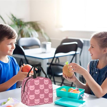Cute Cartoon Pig Lunch Box - Insulated Lunch Bags for Kids Boys Girls Reusable Lunch Tote Bags, Perfect for School/Camping/Hiking/Picnic/Beach/Travel - color: Cute Cartoon Pig