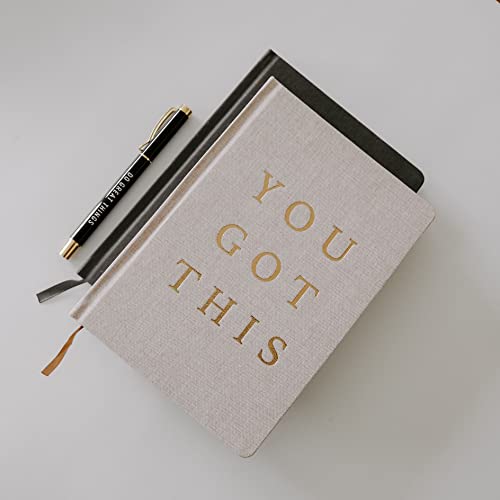 Sweet Water Decor Cute Motivational Lined Composition Notebook for Women, 100 Ruled Pages for Writing, Diary with Fabric Inspirational Cover (You Got This) - style: You Got This