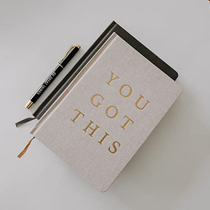 Sweet Water Decor Cute Motivational Lined Composition Notebook for Women, 100 Ruled Pages for Writing, Diary with Fabric Inspirational Cover (You Got This) - style: You Got This