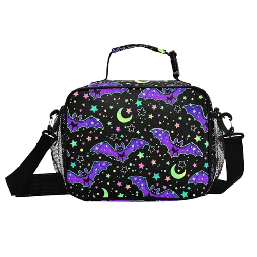 MNSRUU Unisex Insulated Lunch Bag, Bat 13, Fabric, 11"x4.33"x 9.05", Ample Storage Space, Keeps Food Warm, Portable, Lightweight - color: Bat 13