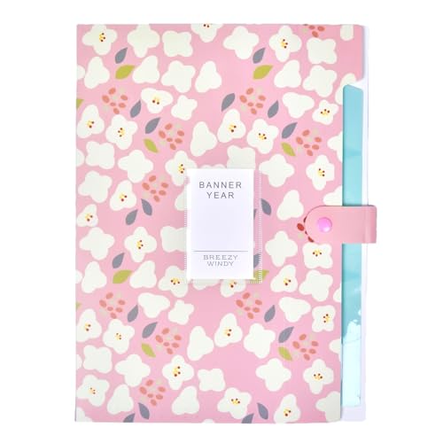 Folder Organizer Expanding File Folder Patternted - Accordion Document Organizer with 6 Pockets and Labels, Waterproof A4/Letter Size for School Office Home (Pink Floral) - style: Pink Floral Pro