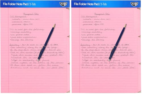 Find It File Folder Notepad - Pack of 24-9.5 x 12.5 Inch Notebook Organizer Folders for Filing, Document, and Clipboard Organization - Pink - color: Pink, size: 12 Folders (Pack of 2)