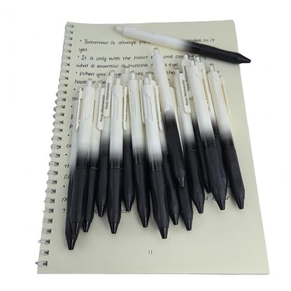 Fengtaiyuan Retractable Gel Pens, 0.5mm ST Precision Tip Quick Dry Black Ink, Gradient Black Barrel with Triangular Silicone Non-Slip Grip, Ergonomic Smooth Pens for Exam School Office [Pack of 18] - color: Black FRW01P18