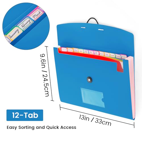 3 Pack Accordion File Organizer with Elastic Closure, 13 Pocket Expanding File Folder for Letter Size A4 Papers, Ideal for Home, Office Supplies, College Essentials - size: 3 Pack 13 Pocket
