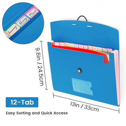 3 Pack Accordion File Organizer with Elastic Closure, 13 Pocket Expanding File Folder for Letter Size A4 Papers, Ideal for Home, Office Supplies, College Essentials - size: 3 Pack 13 Pocket