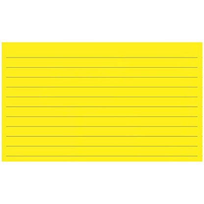 Colonial Cards: 150 Color Cardstock 3" x 5" Index Cards, Yellow, Lined Landscape Format - color: yellow