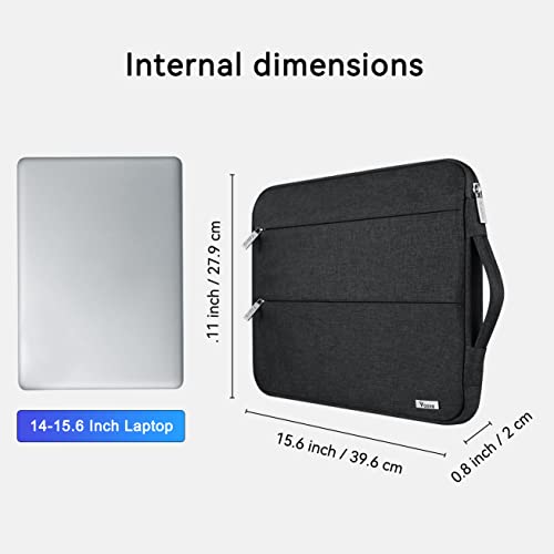 Voova 15.6 16 Inch Laptop Sleeve Case Compatible with MacBook Pro 16 M1/M2/M3/M4 Max 2019-2025, 15.6-16” Hp Lenovo Acer Asus, Waterproof Slim Computer Bag Cover with Handle, Black - color: Black, size: 15.6-16 Inch