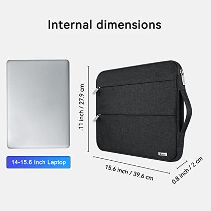 Voova 15.6 16 Inch Laptop Sleeve Case Compatible with MacBook Pro 16 M1/M2/M3/M4 Max 2019-2025, 15.6-16” Hp Lenovo Acer Asus, Waterproof Slim Computer Bag Cover with Handle, Black - color: Black, size: 15.6-16 Inch