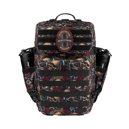 WOLFpak 45L Athletic Gym Backpack - Durable 1000D Waterproof Oxford Material with MOLLE Webbing, Laptop Pocket - color: Deadly Sharp