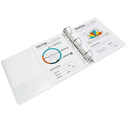 Amazon Basics 3 Ring Binders, 3 Inch D-Ring Organizer for School, Home Office, Paper Storage, White, 2 Pack - size: 2-Pack, style: 3-inch