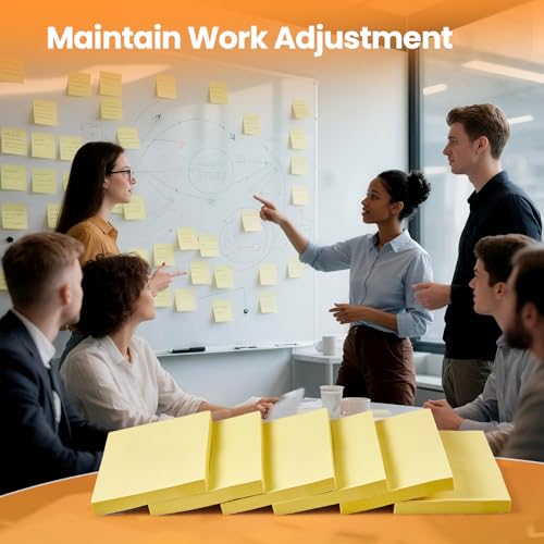 960 Sheets 3 in x 5 in Large Sticky Notes, 76 x 127 mm 6 Pads Assorted Self-Stick Pads for Notebook,Office,School and Home,80 Sheets/Pad (12 Pads Yellow) - style: 12 Pads Yellow