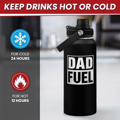 Dad Water Bottle 32oz Stainless Steel Insulated Sports Bottle with Lid, Gifts for Father from Daughter Son, Dad Gifts for Birthday Christmas Fathers Day - color: Dad 3