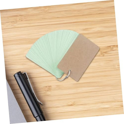 KICHOUSE 5pcs Metal Binder Rings Flash Cards for Studying Blank Index Note Cards
