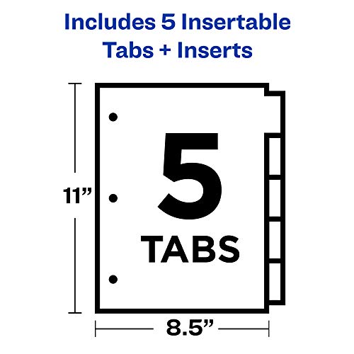 Office Essentials Insertable Dividers, 8-1/2"x11", 5 Tab, Clear Tab, Buff Paper, 1 Set (11466) (Pack of 4) - size: One Size (Pack of 4), style: 1 Set