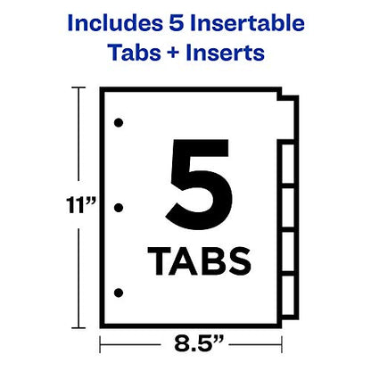 Office Essentials Insertable Dividers, 8-1/2"x11", 5 Tab, Clear Tab, Buff Paper, 1 Set (11466) (Pack of 4) - size: One Size (Pack of 4), style: 1 Set