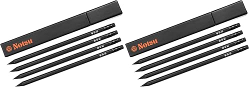 Notsu 4pc Black Pencils #2 Set | All Black Wood Writing Pencils with Travel Case (Pack of 2) - size: 4 Count (Pack of 2)