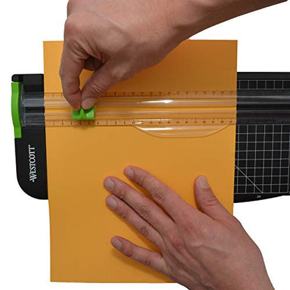Westcott Paper Cutter 12" Paper Trimmer Scrapbooking Tool, Black