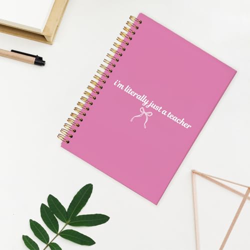 Coquette Pink Teacher Notebook, Teacher Appreciation Gifts Journal For Women, Cute Motivational Floral Teach Love Inspire Notebooks, 5.5x8.3 Inch - color: Pink
