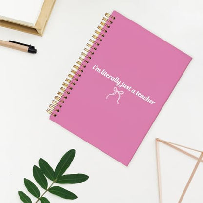 Coquette Pink Teacher Notebook, Teacher Appreciation Gifts Journal For Women, Cute Motivational Floral Teach Love Inspire Notebooks, 5.5x8.3 Inch - color: Pink