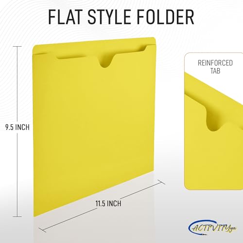 Yellow File Jackets, Flat-No Expansion, Letter Size, Reinforced Straight-Cut Tab, 10 Pack - color: Yellow