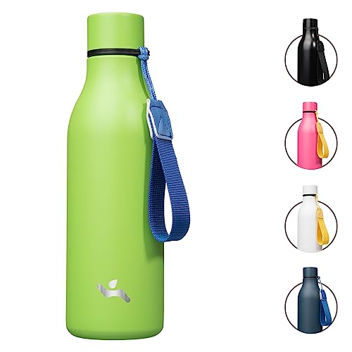 Konokyo 18 oz Insulated Stainless Steel Metal Water Bottle with Strap - color: Green, size: 18 Ounces