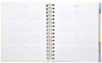 WORLD TRAVELER 2026 Planner Weekly & Monthly Hardcover Spiral Agenda | Hardcover Spiral Lay-Flat Binding, Weekly and Monthly Planning Pages, January to December 2026, 7x8.75 Compact Format - color: White Busy
