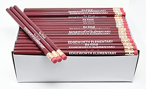 Pencil Guy Promotional Personalized Imprinted Burgundy Round Pencils 144 to a box. 19 color(s) to choose from! - color: Burgundy, size: 1 Count (Pack of 144)