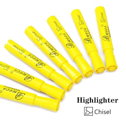 Buecs Highlighters Bulk Pack, 96 Count, Chisel Tip,Fluorescent Yellow, suitable for Adults Highlighting Planner Notes, Office School Supplies