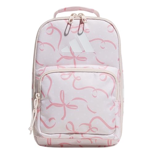 adidas Kids Santiago Lunch Bag for Girls & Boys – Insulated Cooler Lunchbox, 8L - color: 4.0/Bow Print Pink Tint/ Pink Tint