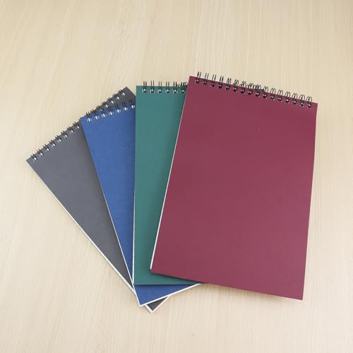 4 Pcs Top Bound Spiral Notebook,8.3 inch x 5.8 inch,60 Sheet,7mm College Ruled Paper,A5 Spiral Note Pads Memo Lined Notebook Journal for School and Office Supplies (4 Colors) - color: 4 Colors