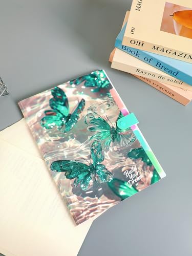Cute Expanding File Folder - 5 Pockets Accordion Document Organizer, Waterproof Poly Plastic, A4/Letter Size for School Office Home - Butterfly Green - style: Butterfly Green