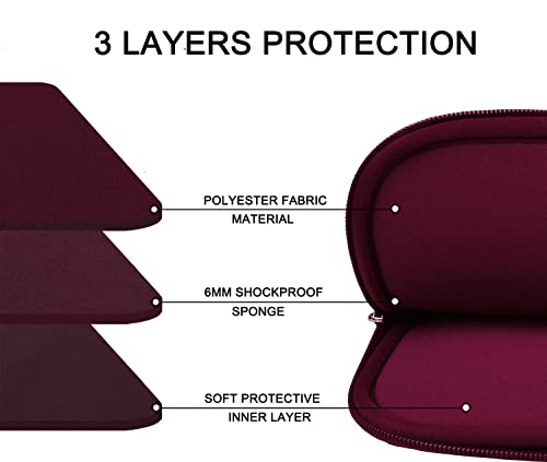 Laptop Sleeve Case 14 inch, Durable Carrying Bag Shockproof Protective Case Cover, Handbags Briefcase Laptop Bag Compatible with 14" MacBook Air/Pro HP Asus Lenovo Notebook Computer, Wine Red - color: Wine Red, size: 14 inch