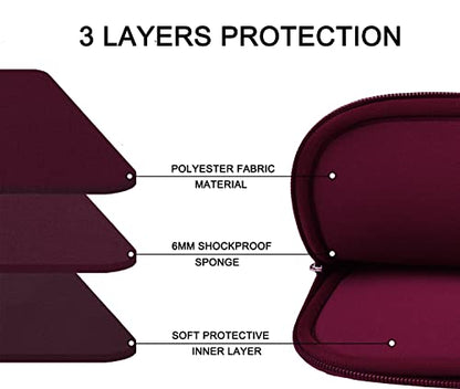 Laptop Sleeve Case 14 inch, Durable Carrying Bag Shockproof Protective Case Cover, Handbags Briefcase Laptop Bag Compatible with 14" MacBook Air/Pro HP Asus Lenovo Notebook Computer, Wine Red - color: Wine Red, size: 14 inch
