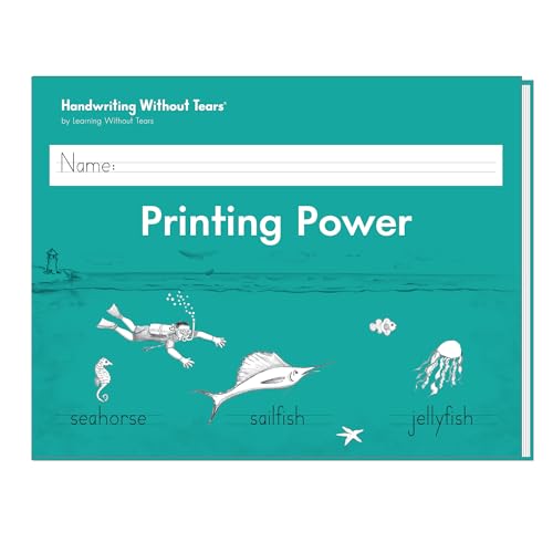 Learning Without Tears, Printing Power, Student Workbook, Age 7+, 2nd Grade+, Handwriting Practice, Writing Book, School & Home, Language Arts, Tutoring - style: Student Workbook