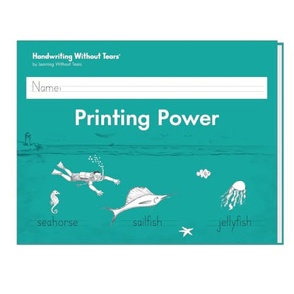 Learning Without Tears, Printing Power, Student Workbook, Age 7+, 2nd Grade+, Handwriting Practice, Writing Book, School & Home, Language Arts, Tutoring - style: Student Workbook