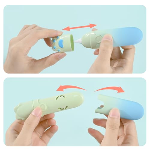 Temiary 4P Cute Cat Paw White Correction Tapes, White Smooth Pull Out Tape