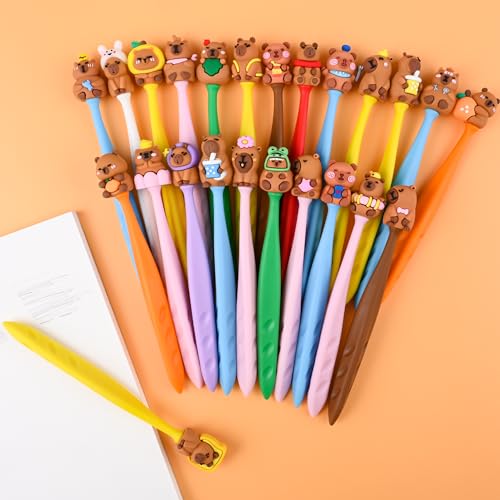 48 Pcs Cute Capybara Bobblehead Eraser for Pencils Kawaii Erasers Cute Fun Cartoon Erasers Supplies Birthday Classroom Gifts - style: New Capybara