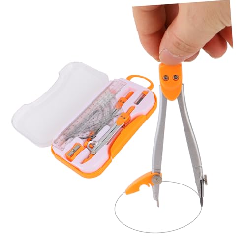 MAGICLULU Metal Drawing Compass Set for Students, 10pcs Geometry Drawing Kit with Math Rulers and Compasses, Sturdy Metal Material, Suitable for School Exams and Drafting Random Color