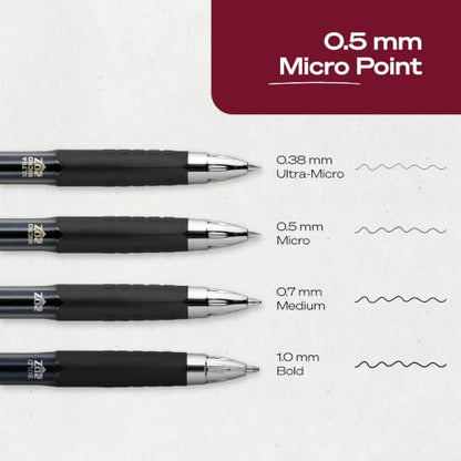 uniball™ 207 Gel Pens, Blue Ink, 0.5mm Micro Point, Retractable, 5 Count, Smooth Writing, Fraud-Resistant, uni Super Ink™